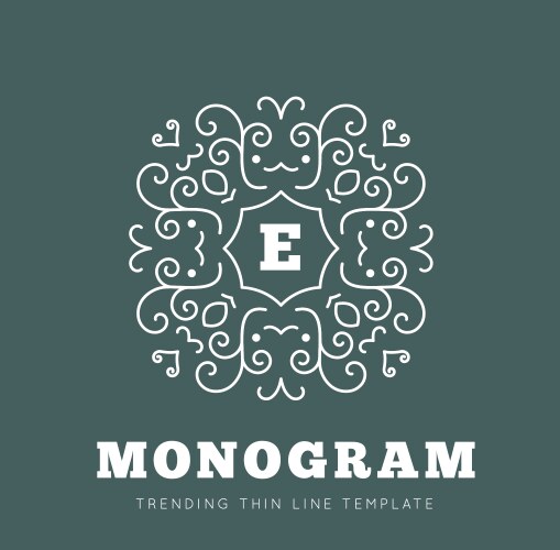 Simple and graceful monogram design template vector image