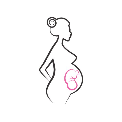 Sketch of a pregnant woman vector image