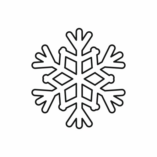 Snowflake icon outline style vector image