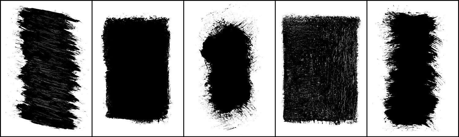 Black abstract brush strokes isolated on white vector image