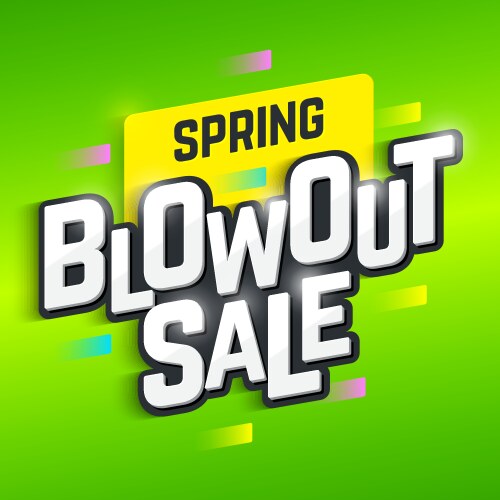 Spring blowout sale banner vector image