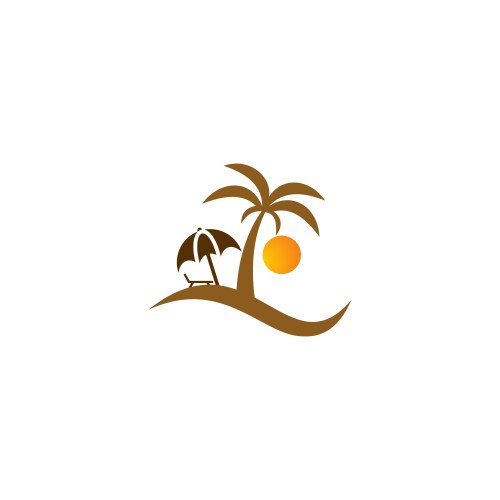 Palm tree resort beach vacation logo vector image