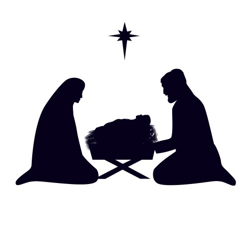 Christmas story of mary and joseph baby jesus vector image