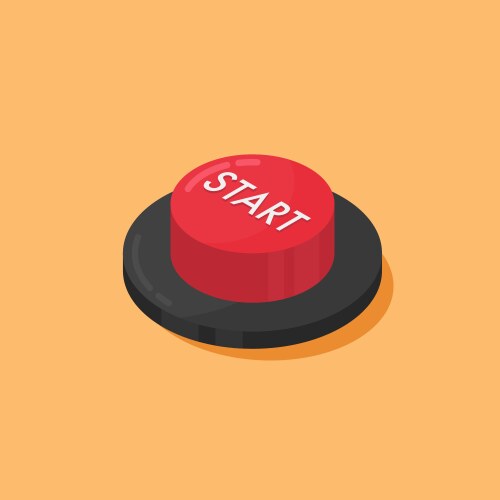 Red start button vector image