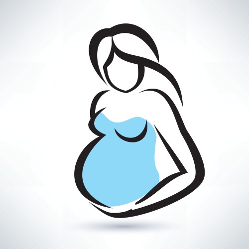 Pregnant woman silhouette vector image