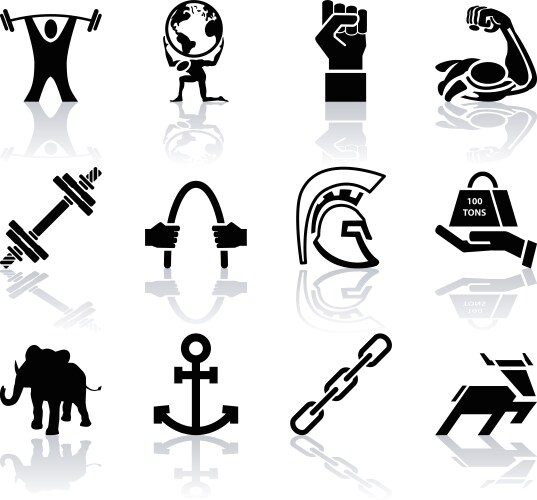 Strength icons vector image