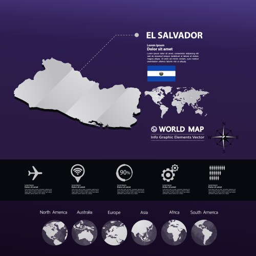 El salvador map vector image