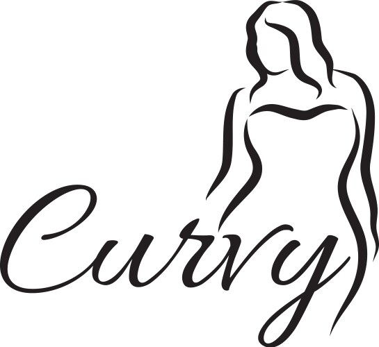 Logo plus size woman curvy symbol vector image