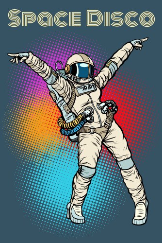 Female astronaut dancing disco vector image