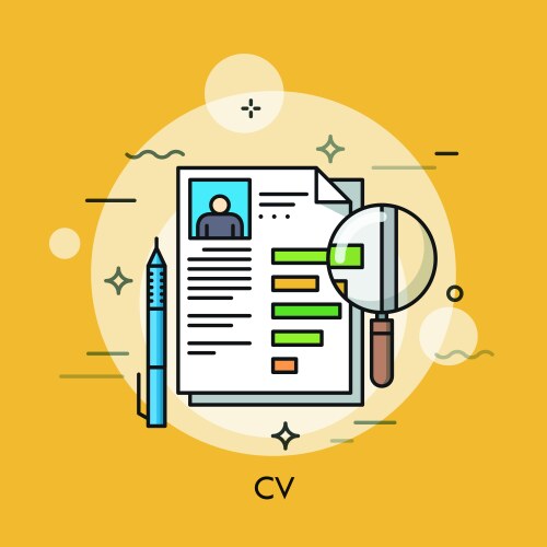 paper document with curriculum vitae pen vector image