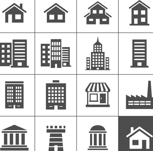 Buildings icons vector image