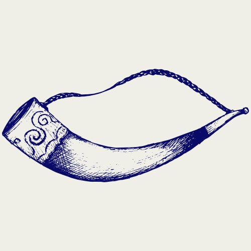 Drinking horn vector image