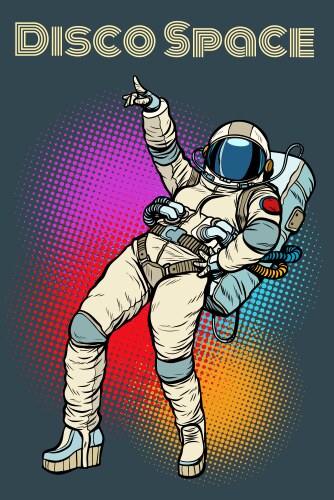 astronaut woman dancing disco vector image