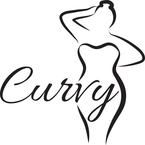 logo plus size woman curvy symbol vector image