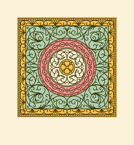 Elegant drapery tile design floral elements vector image