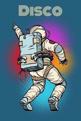 astronaut dancing disco vector image