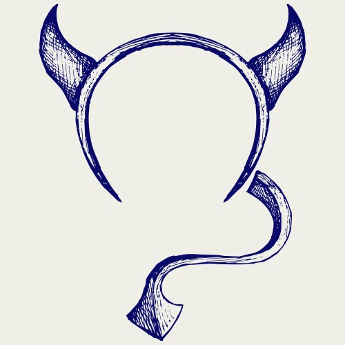 Devil horns and tail vector image