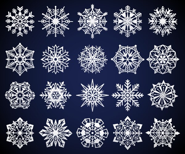 Snowflake winter christmas snow crystal elements vector image