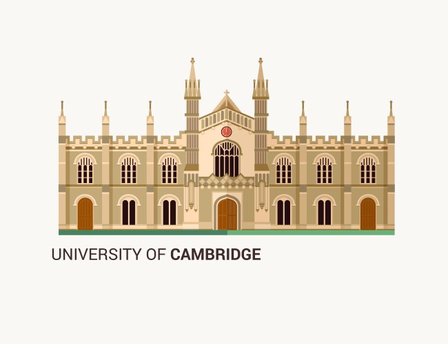 University of cambridge flat vector image