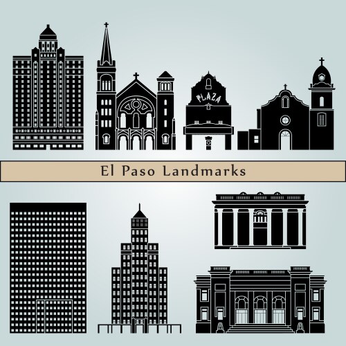 El paso landmarks and monuments vector image