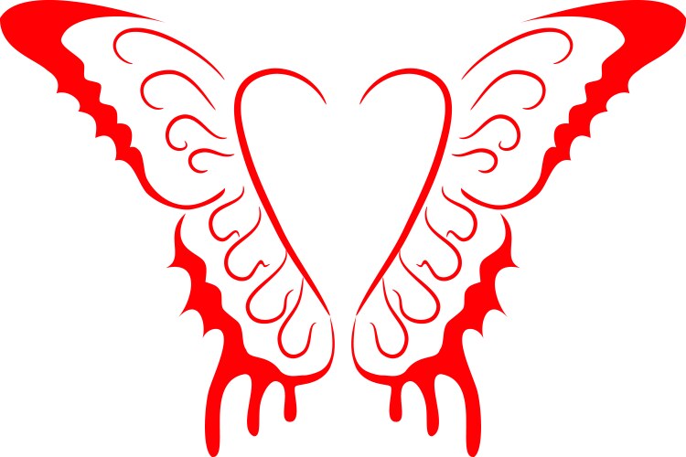 heart with wings vector image