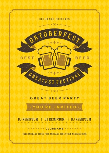 Oktoberfest beer festival celebration retro vector image