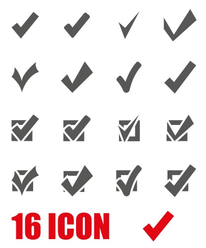 grey confirm icon set vector image