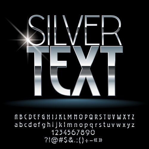 Silver text vector image