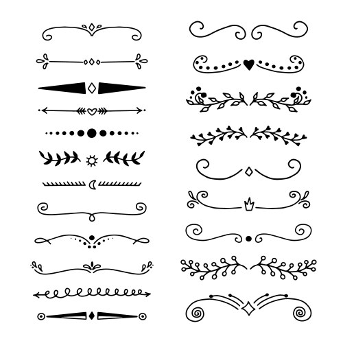 set hand drawn dividers vector image