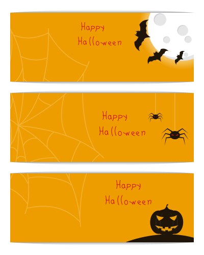 Website headers banners with happy halloween vector image