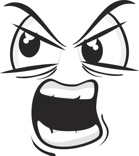 Angry face cartoon expression vector image