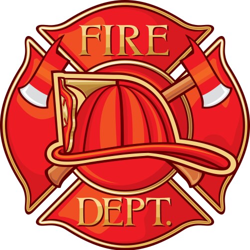 Fire department or firefighters cross symbol vector image