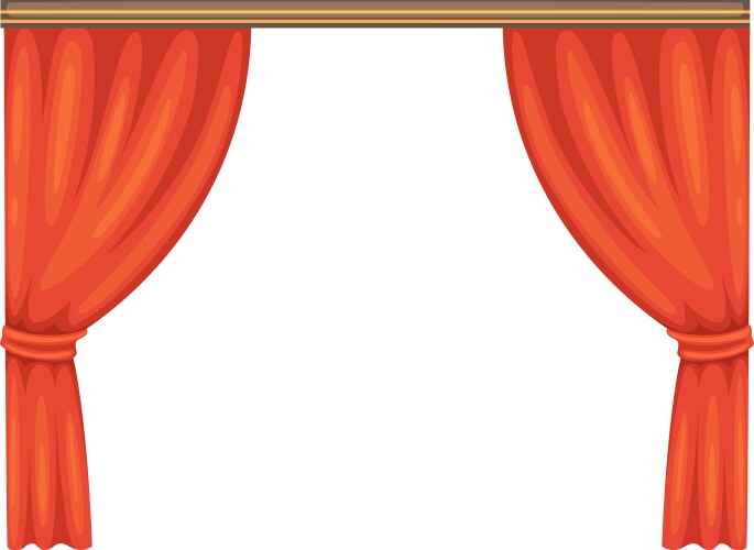 red stage drapery open cartoon theater curtains vector image