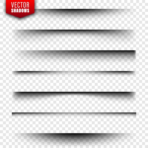 Shadows set page dividers on transparent vector image