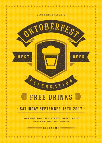 Oktoberfest beer festival celebration retro vector image