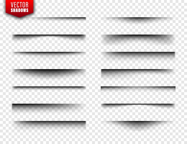 Shadows set page dividers on transparent vector image