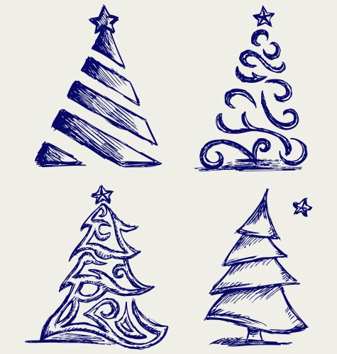 Abstract christmas tree vector image