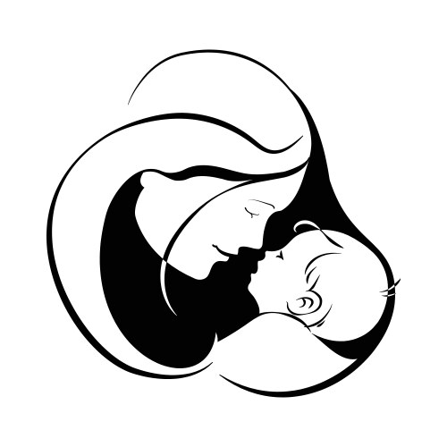 woman with a child logo young mother vector image