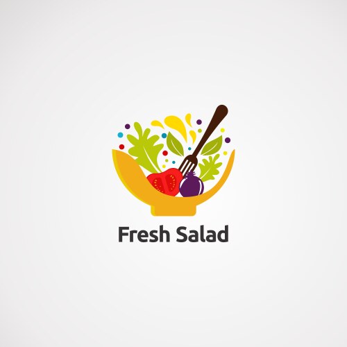 Fresh salad logo icon element and template vector image