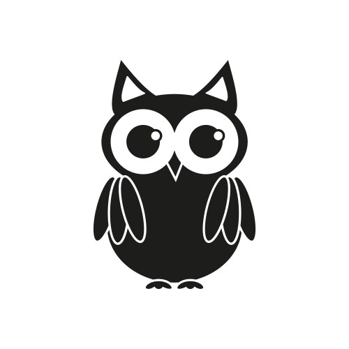 owl black icon vector image