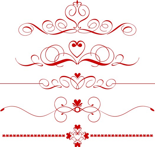 Decorative heart dividers vector image