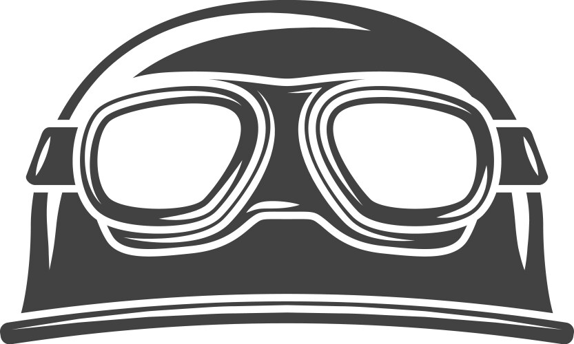 Helmet with eyewear black icon logo element flat vector image