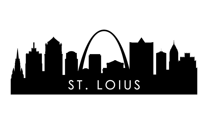 stlouis skyline silhouette black city vector image