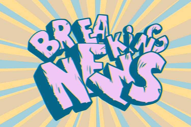 breaking news old inscription faded text vector image