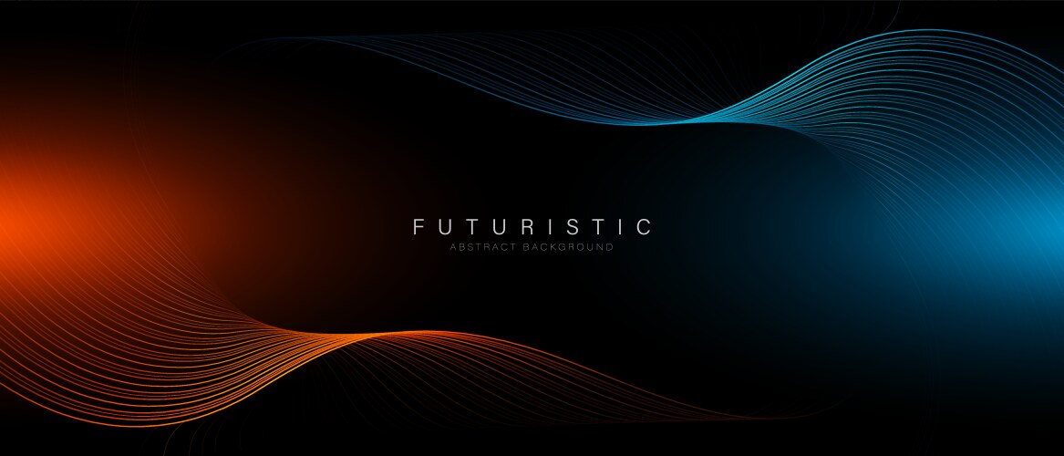 Abstract futuristic technology glowing wave lines vector image