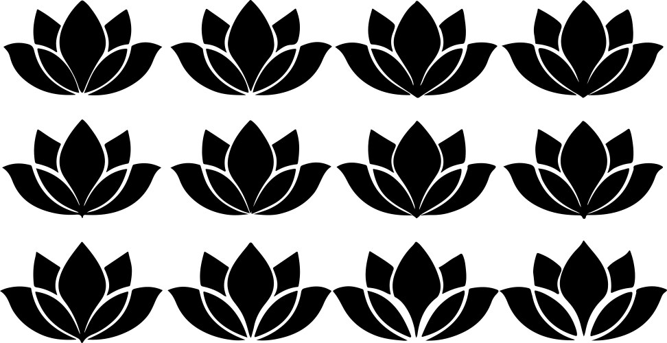 Graceful lotus silhouette design collection vector image