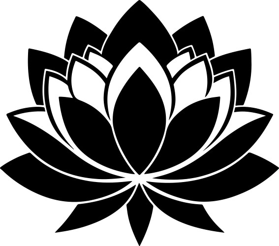 Graceful lotus silhouette for yoga and calm vector image