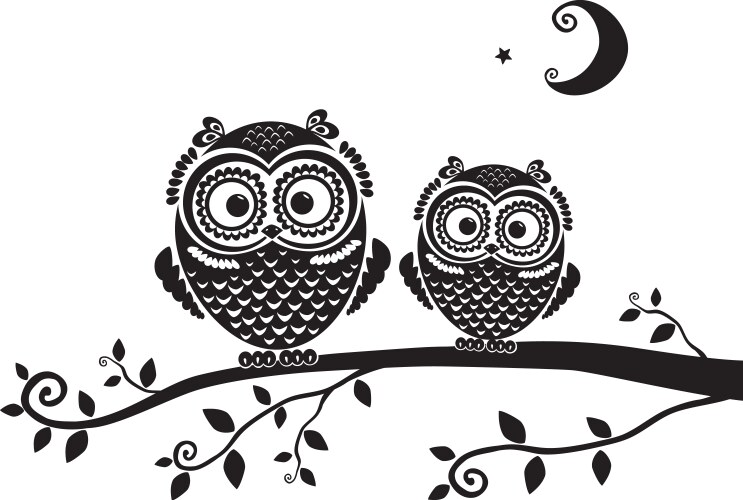 Owl black vector image