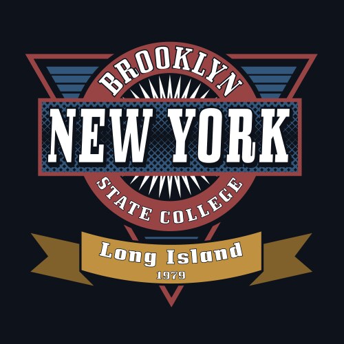 brooklyn state college t-shirt typography graphics vector image