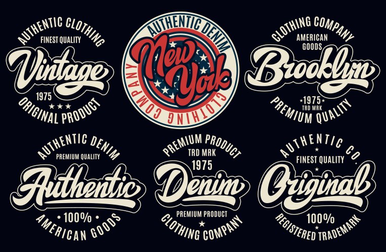 Set of templates for vintage badges vector image